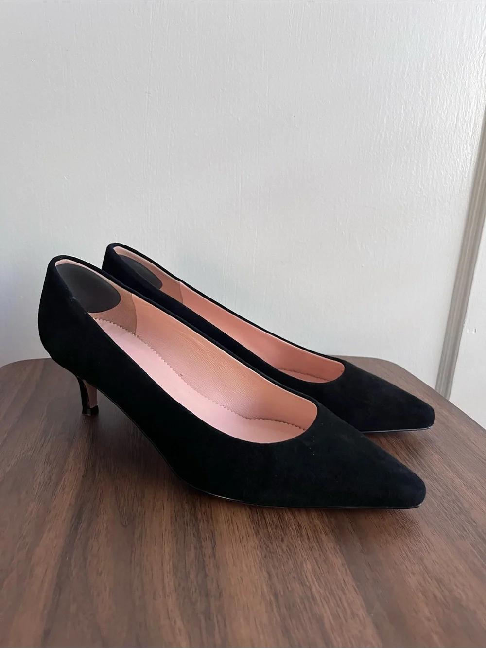 J.Crew Black Suede Kitten Heel Pumps Size 8 Pointed Toe